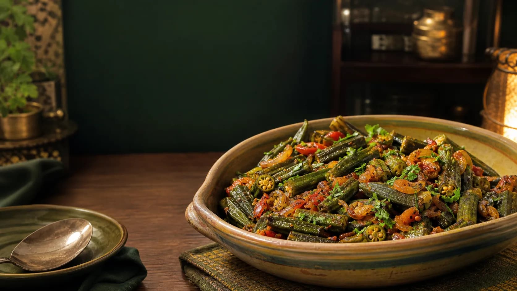 Finished dish of Sudesh's Bhindi